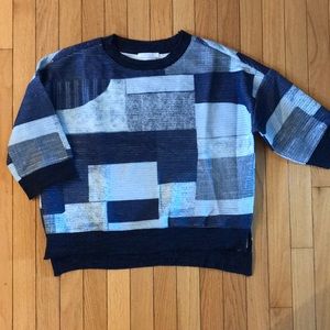 ZARA  blue patchwork sweatshirt
